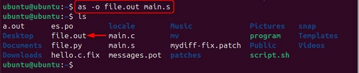 as Command Generates Output File as a.out