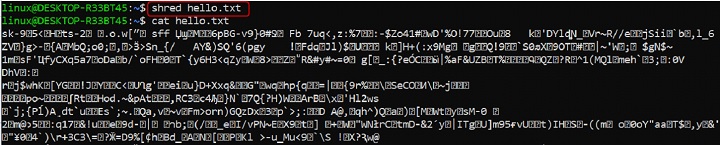 Basic File Overwriting Using shred