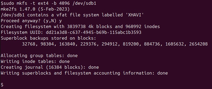 Change Block Size of Device 2