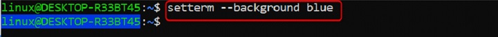 Changing Background Color using setterm