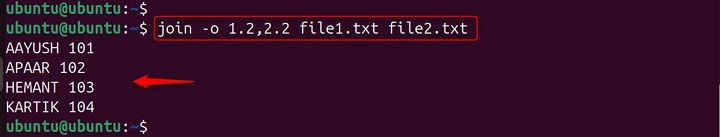 Changing the Output Format Using join