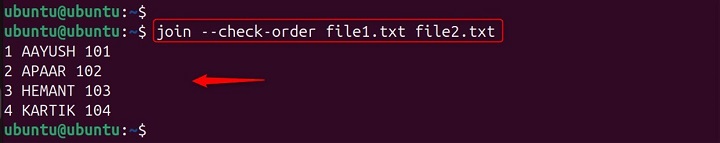 Checking for Sorted Input Using join