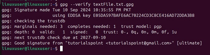 Create and Verify Digital Signatures Using GPG2