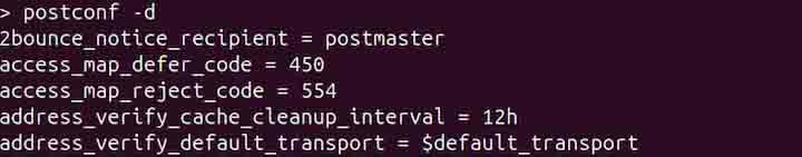 Default Values of the Parameter