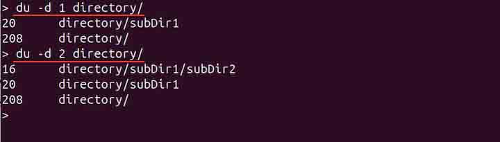 Displaying Disk Usage by Directory Depth