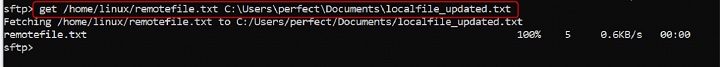Downloading File from Remote Server Using sftp