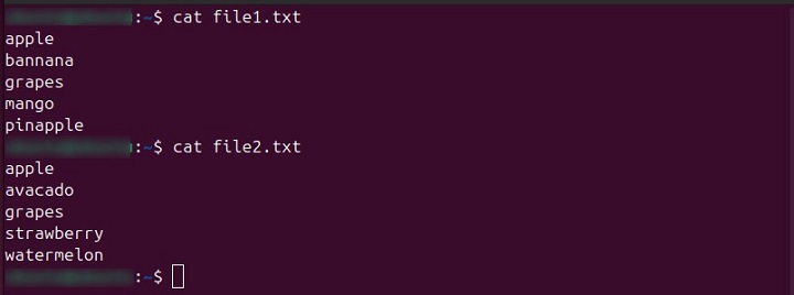 Examples of comm Command