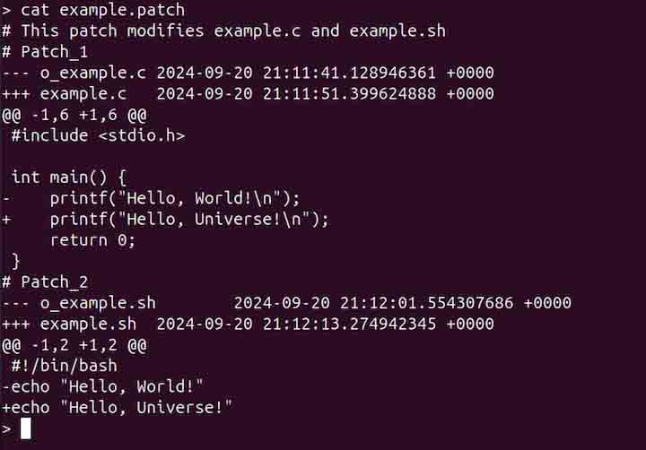 Examples of filterdiff Command