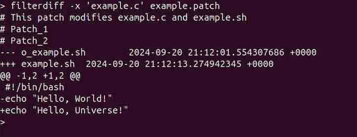 Excluding Specific File Patche Using filterdiff