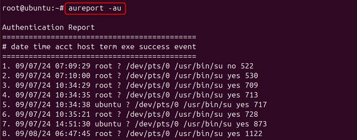 Generate Report on Authentication Attempts