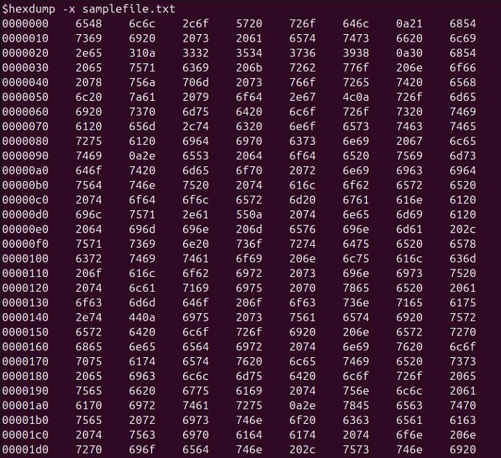 hexdum Command in Linux7