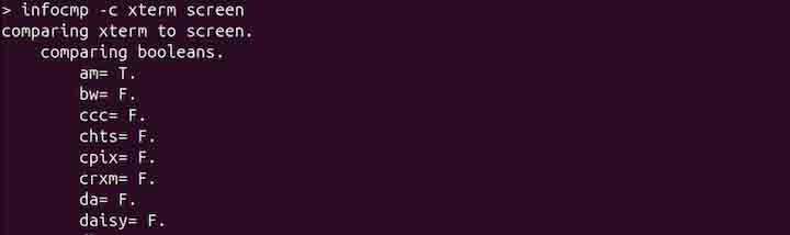infocmp Command in Linux8