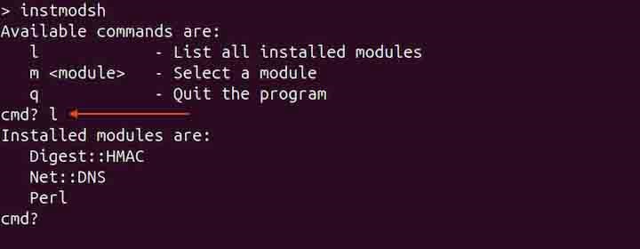 instmodsh Command in Linux3