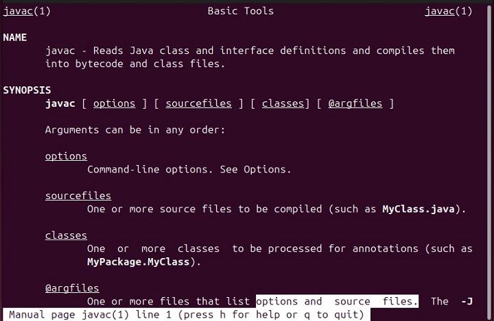 javac Manual Page1