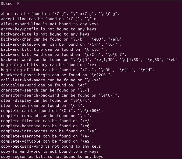 List All Functions and Their Bindings