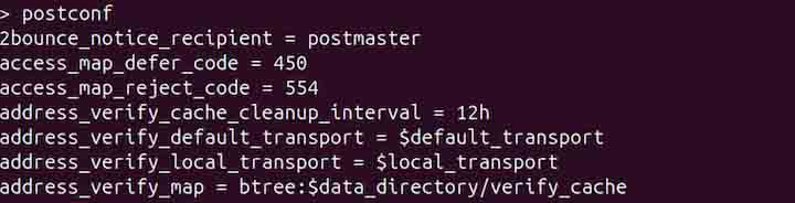 Listing all Postfix Parameters