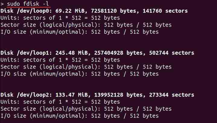 Listing Partitions Using fdisk command