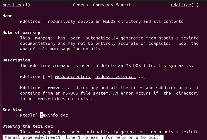 mdeltree Command in Linux1