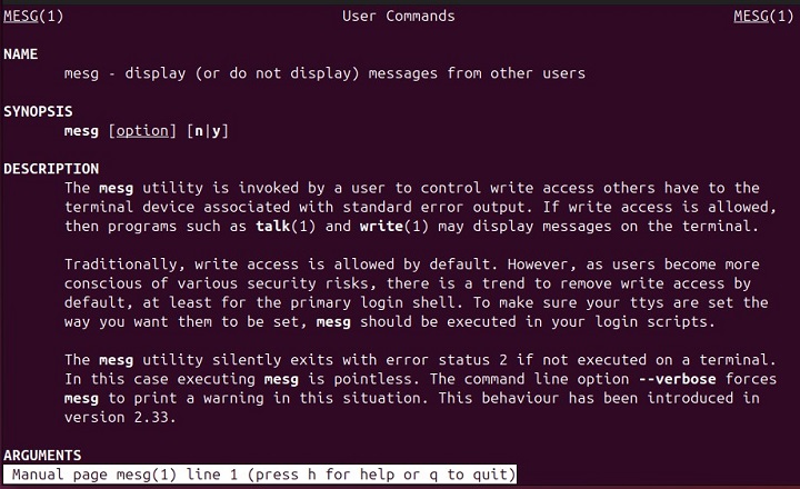 mesg Command in Linux1