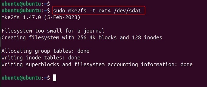 mke2fs Command in Linux1