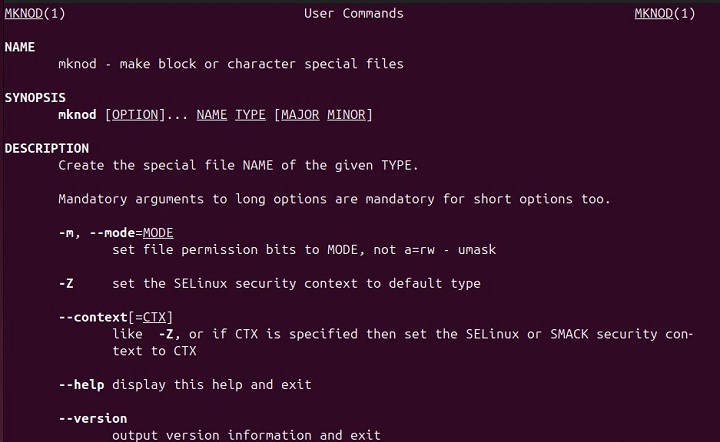 mknod Command in Linux1