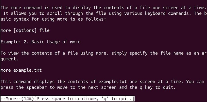 more Command in Linux10