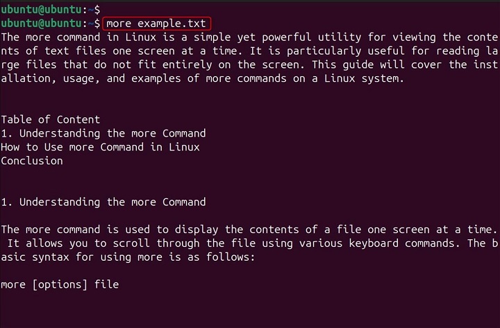 more Command in Linux5
