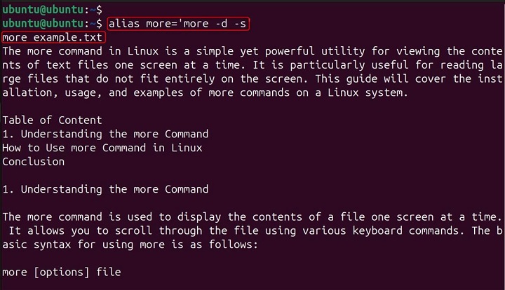 more Command in Linux7