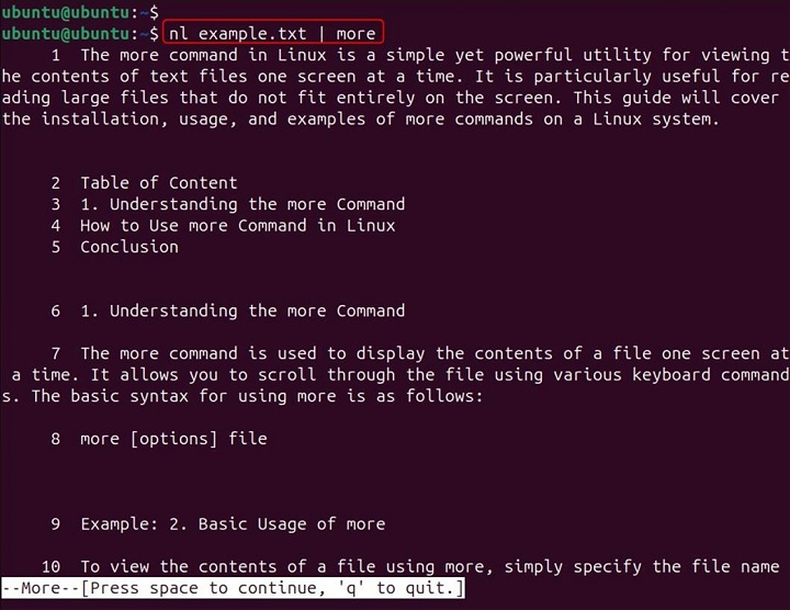 more Command in Linux8