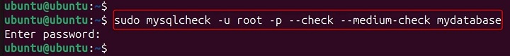 mysqlcheck Command in Linux14