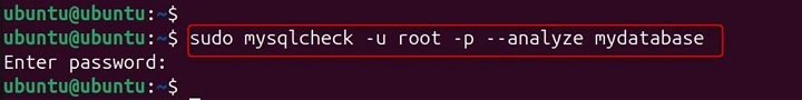 mysqlcheck Command in Linux6