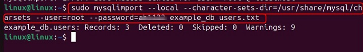 mysqlimport Command in Linux1