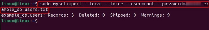 mysqlimport Command in Linux7