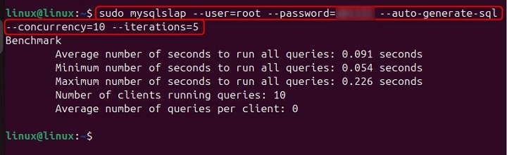 mysqlslap Command in Linux1