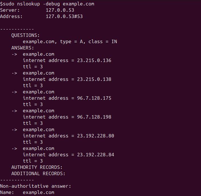 nslookup Command in Linux5
