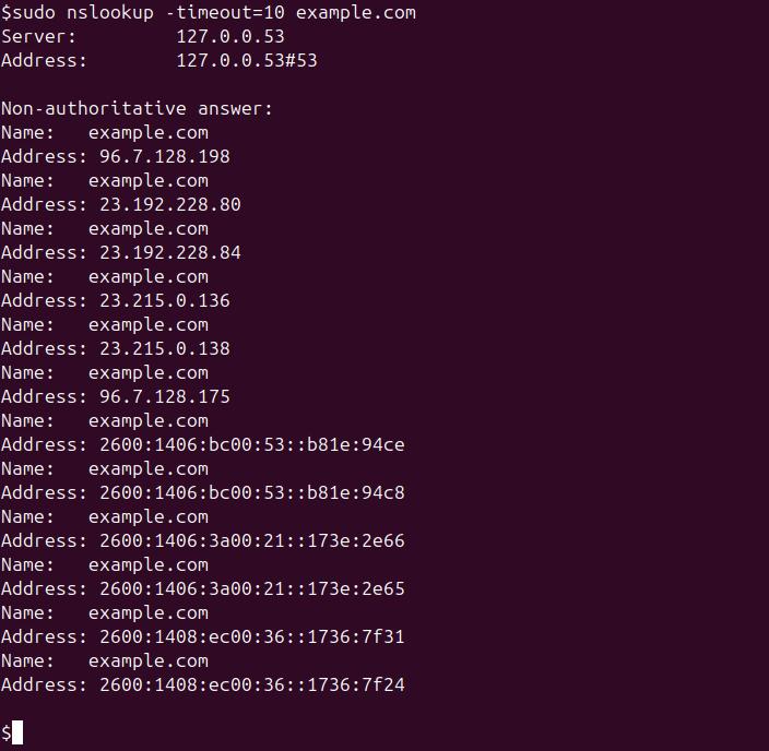 nslookup Command in Linux6