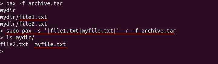 pax Command in Linux6
