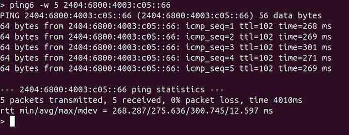 ping6 Command in Linux6