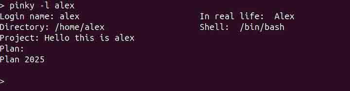 pinky Command in Linux2