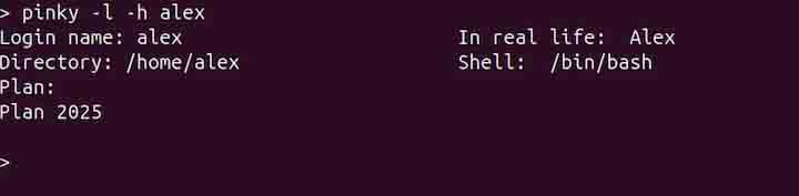 pinky Command in Linux4