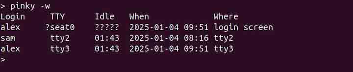 pinky Command in Linux6