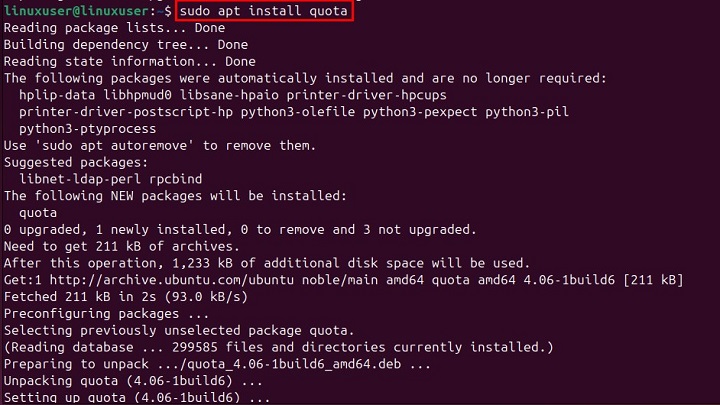 quotastats Command in Linux1