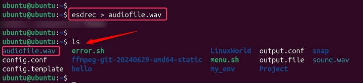 Recording Audio esd Command
