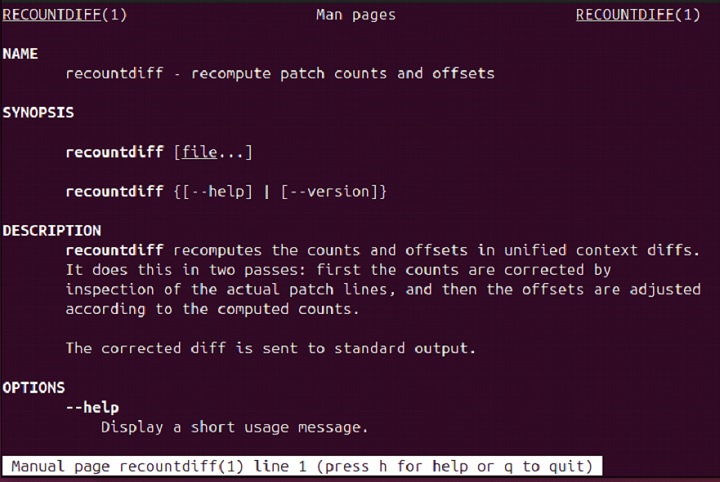 recountdiff Command in Linux1