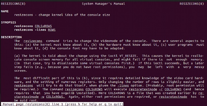resizecons Command in Linux1