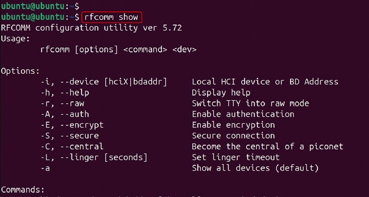rfcomm Command in Linux6