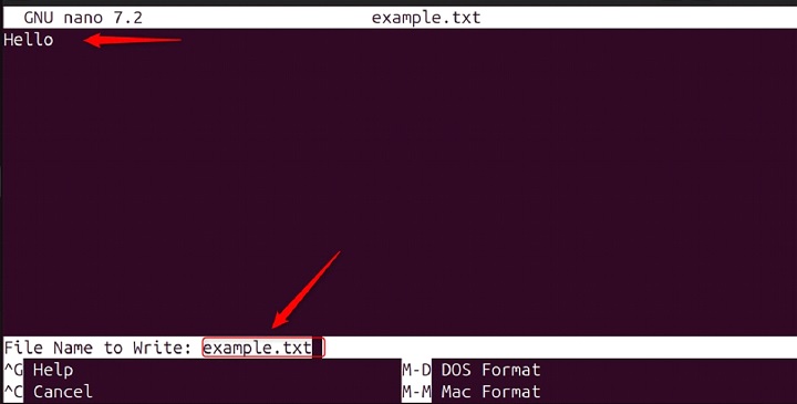 rnano Command in Linux7