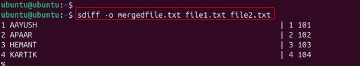sdiff Command in Linux1