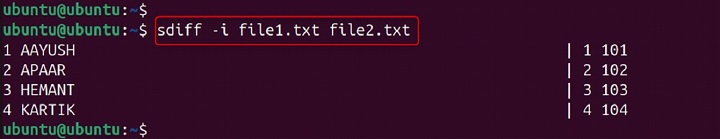 sdiff Command in Linux12