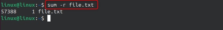 sum Command in Linux2